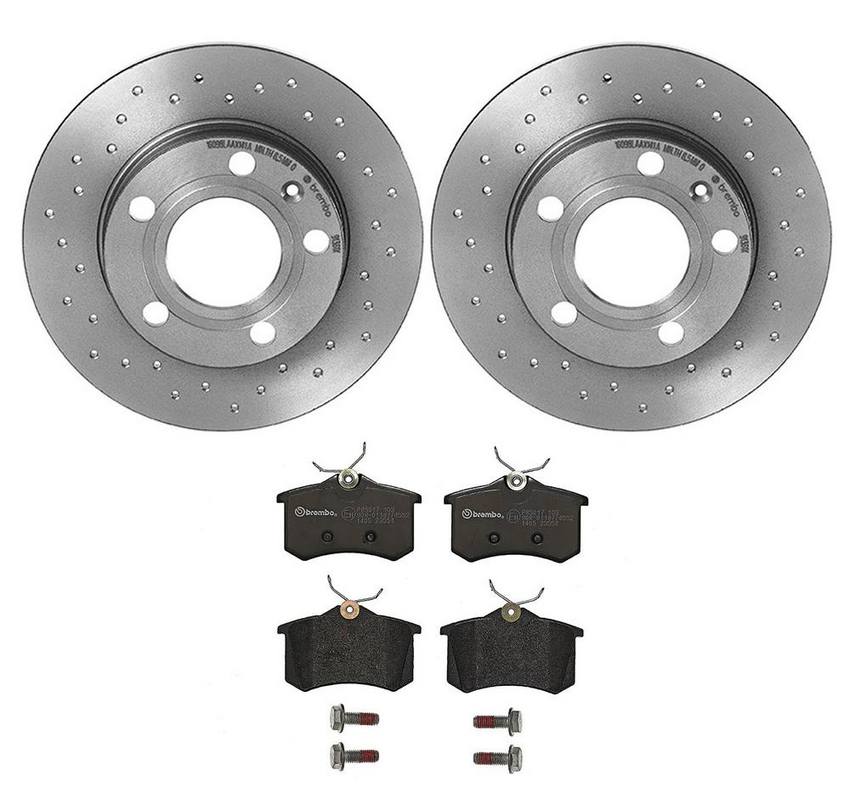 Audi Brembo Brake Kit - Pads and Rotors Rear (245mm) (Xtra) (Low-Met) 8E0698451L - Brembo 3058143KIT